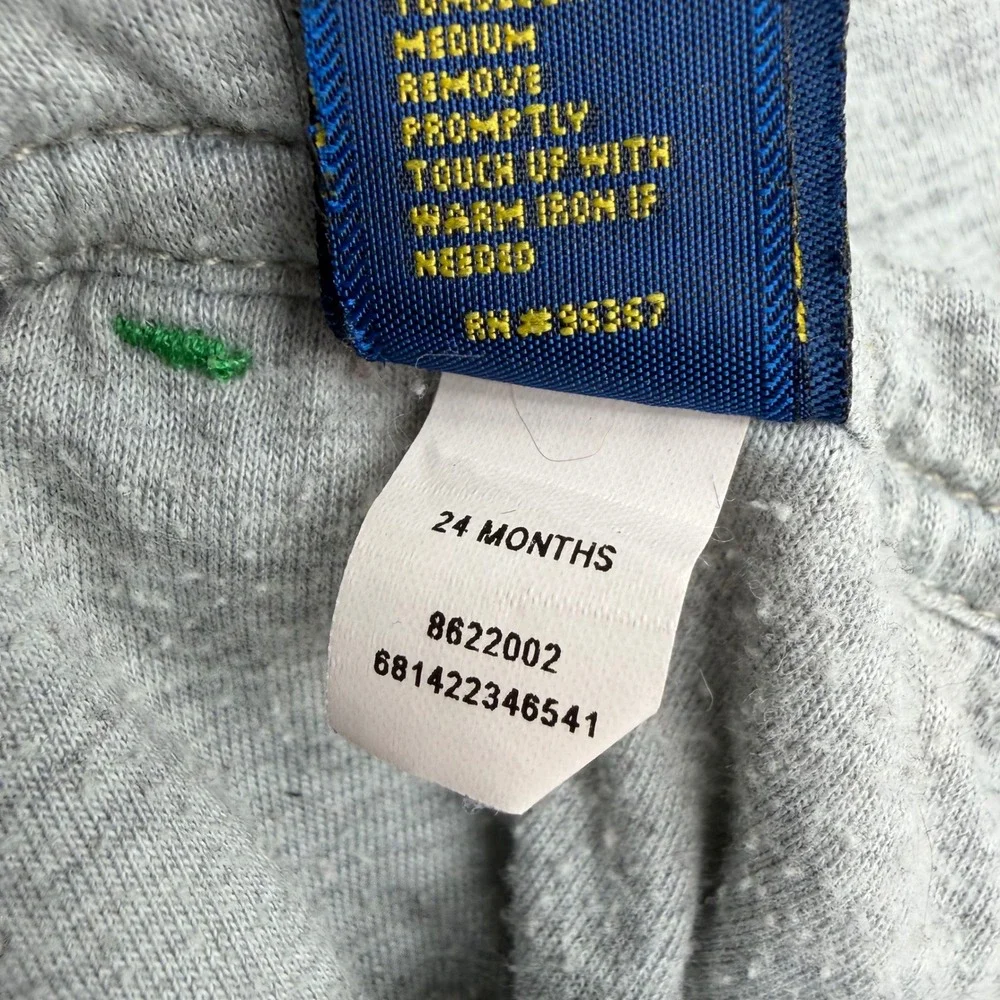 OshKosh Bgosh Kids 24 Months Hickory‎ Stripe Jersey Lined Denim Overalls Blue